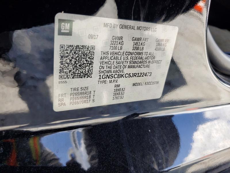 Продаж на аукціоні авто 2018 Chevrolet Tahoe, vin: 1GNSCBKC5JR122473, номер лоту: 69163906