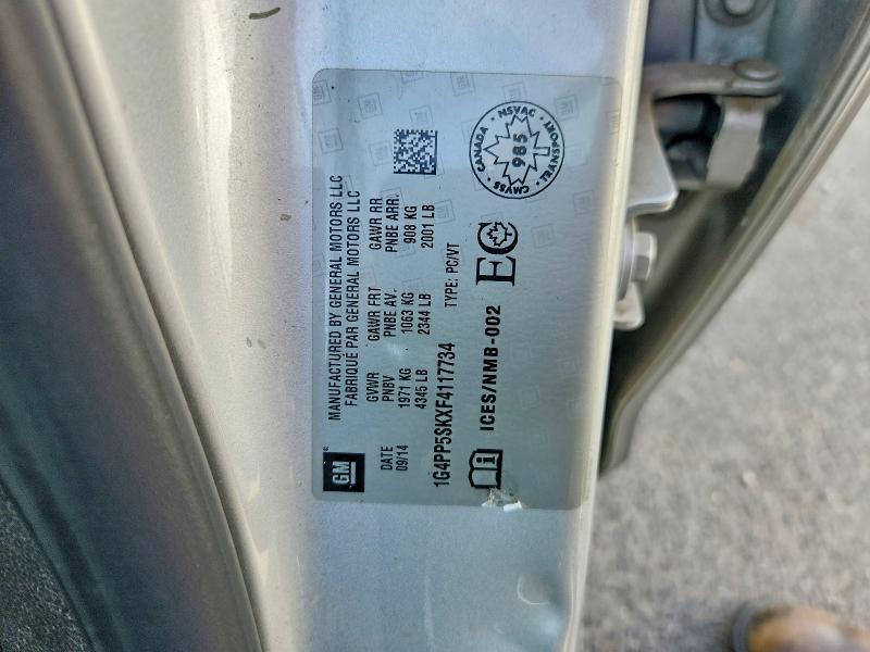 69162196 :رقم المزاد ، 1G4PP5SKXF4117734 vin ، 2015 Buick Verano مزاد بيع