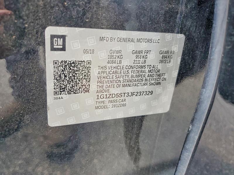 Продаж на аукціоні авто 2018 Chevrolet Malibu, vin: 1G1ZD5ST3JF237329, номер лоту: 68240516