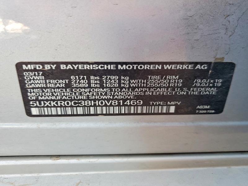 2017 Bmw X5 მანქანა იყიდება აუქციონზე, vin: 5UXKR0C38H0V81469, აუქციონის ნომერი: 67379626