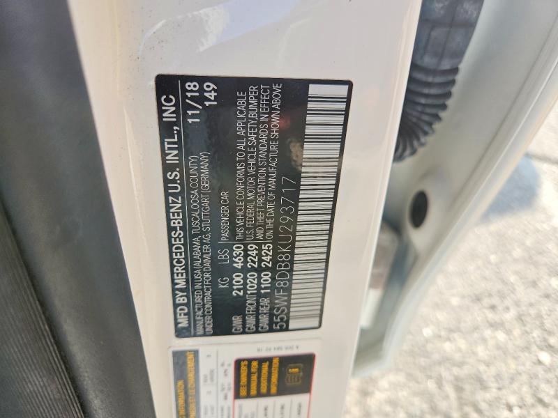 Aukcja sprzedaży 2019 Mercedes-benz C, vin: 55SWF8DB8KU293717, numer aukcji: 70107506