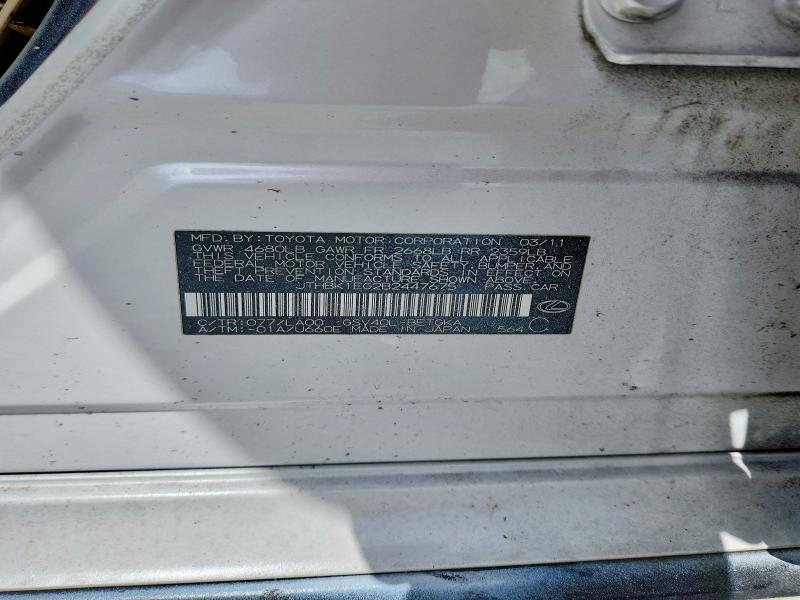 Продаж на аукціоні авто 2011 Lexus Es, vin: JTHBK1EG2B2447675, номер лоту: 69541806