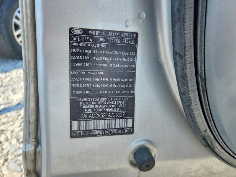 2014 Land Rover Lr4 მანქანა იყიდება აუქციონზე, vin: SALAG2V62EA723027, აუქციონის ნომერი: 68518146