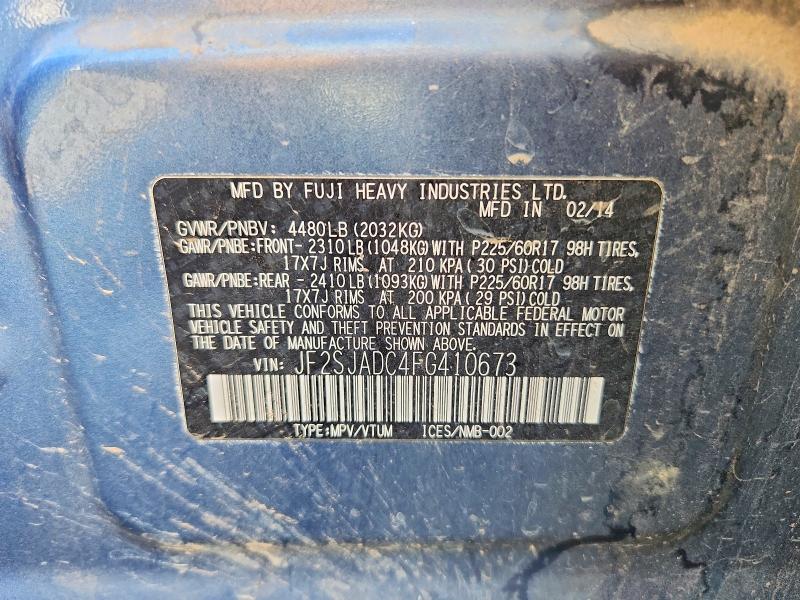 Продаж на аукціоні авто 2015 Subaru Forester, vin: JF2SJADC4FG410673, номер лоту: 69358406