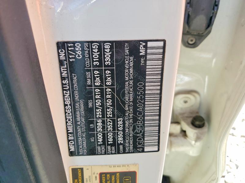 Продаж на аукціоні авто 2012 Mercedes-benz Ml, vin: 4JGDA5HB6CA025500, номер лоту: 68489426