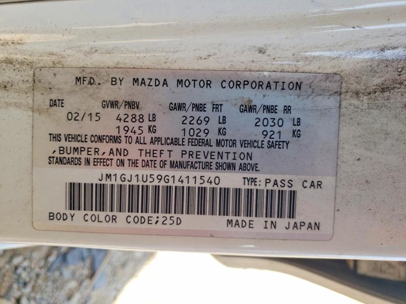 68170046 :رقم المزاد ، JM1GJ1U59G1411540 vin ، 2016 Mazda 6 مزاد بيع