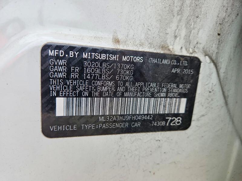 Продажа на аукционе авто 2015 Mitsubishi Mirage, vin: ML32A3HJ9FH049442, номер лота: 70897236