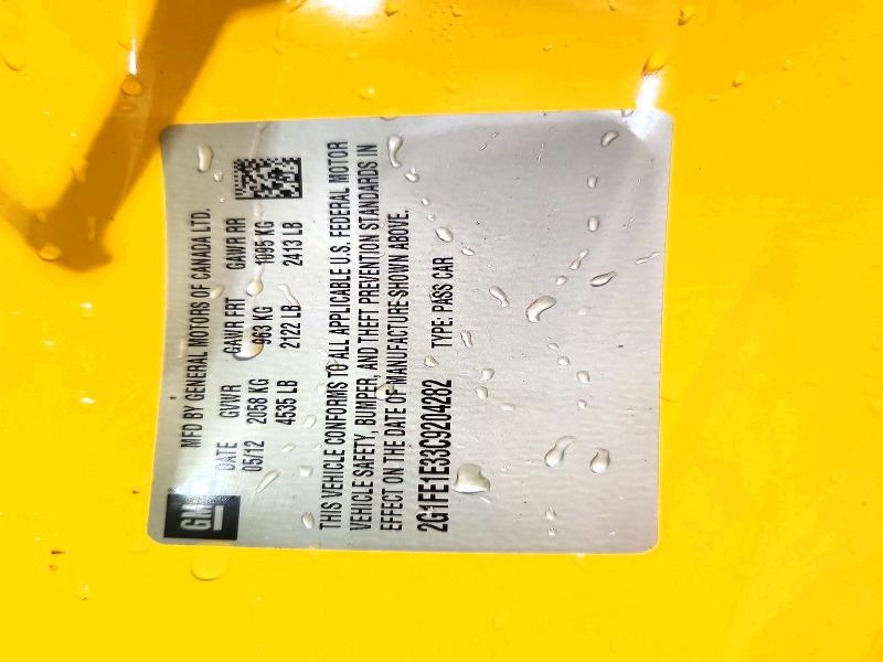Продажа на аукционе авто 2012 Chevrolet Camaro, vin: 2G1FE1E33C9204282, номер лота: 66106766