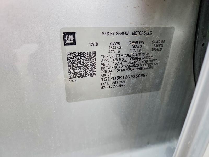 Продаж на аукціоні авто 2019 Chevrolet Malibu, vin: 1G1ZD5ST2KF150667, номер лоту: 68781136