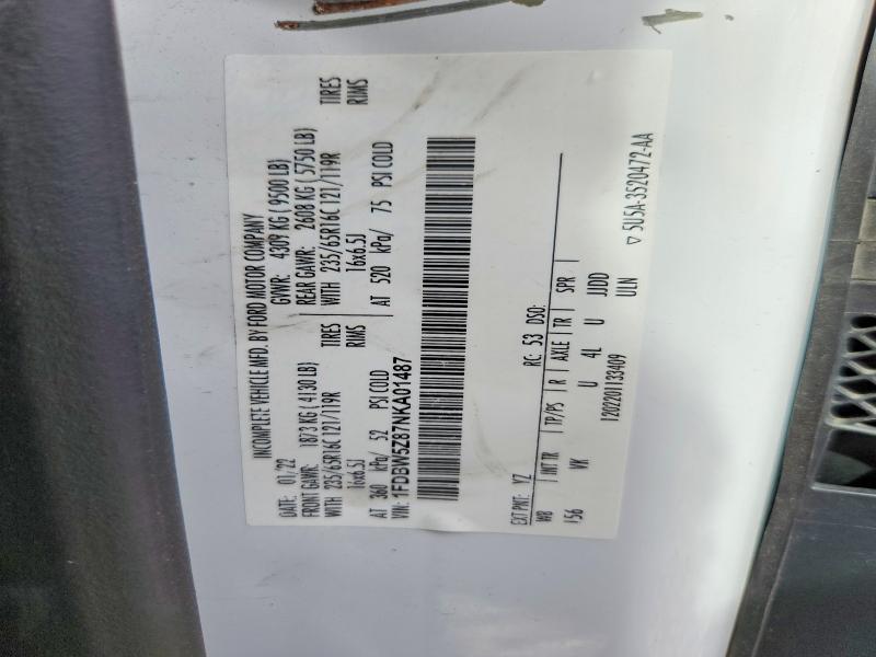 67869836 :رقم المزاد ، 1FDBW5Z87NKA01487 vin ، 2022 Ford Transit مزاد بيع