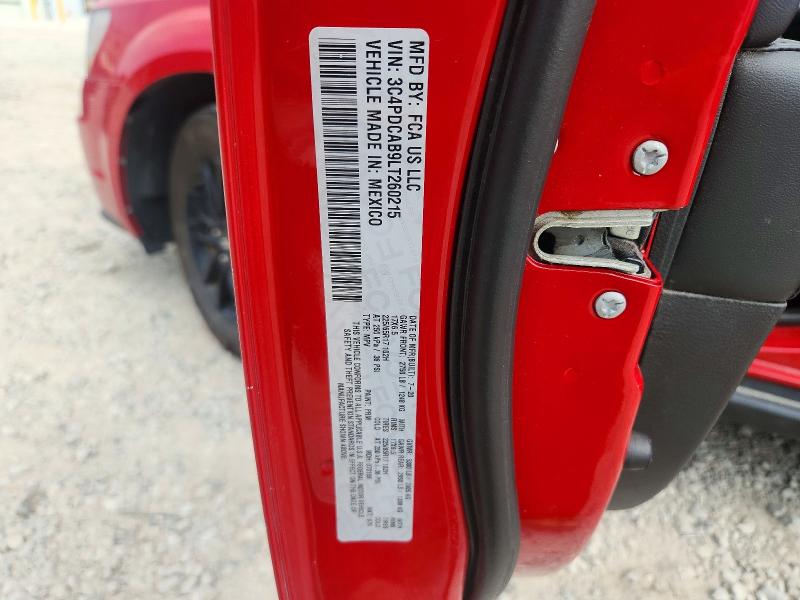 67186716 :رقم المزاد ، 3C4PDCAB9LT260215 vin ، 2020 Dodge Journey مزاد بيع