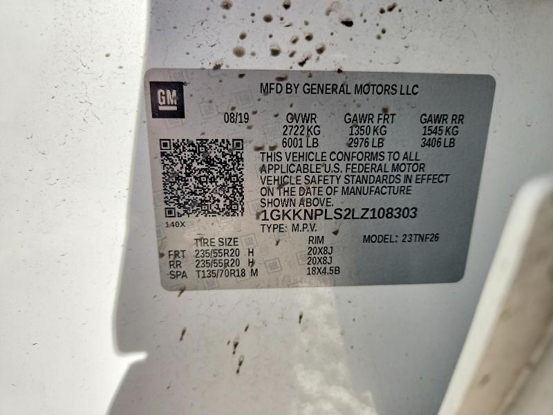 Aukcja sprzedaży 2020 Gmc Acadia, vin: 1GKKNPLS2LZ108303, numer aukcji: 69691226