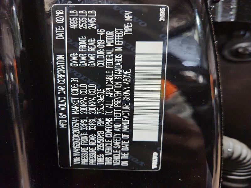 70072526 :رقم المزاد ، YV4162XZ0K2005741 vin ، 2019 Volvo Xc40 مزاد بيع