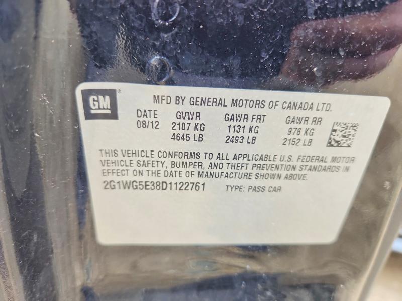 69159006 :رقم المزاد ، 2G1WG5E38D1122761 vin ، 2013 Chevrolet Impala مزاد بيع