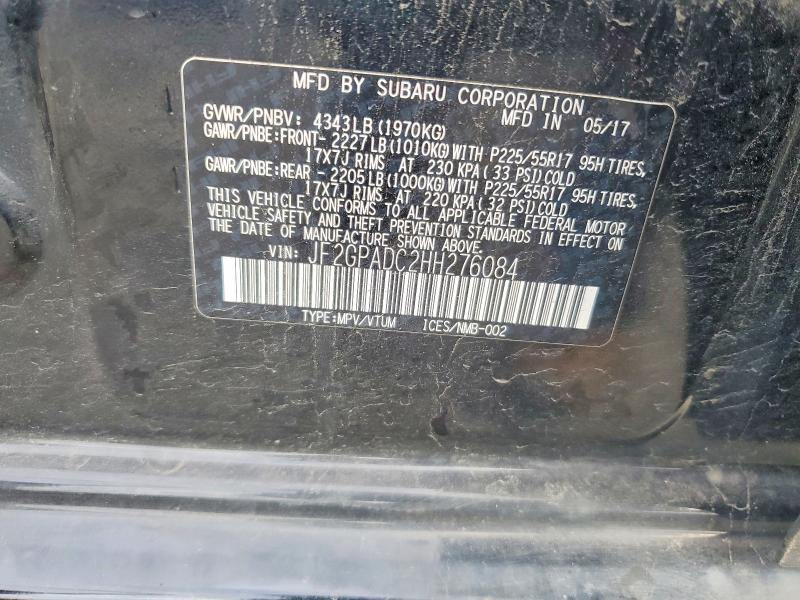 69509996 :رقم المزاد ، JF2GPADC2HH276084 vin ، 2017 Subaru Crosstrek مزاد بيع