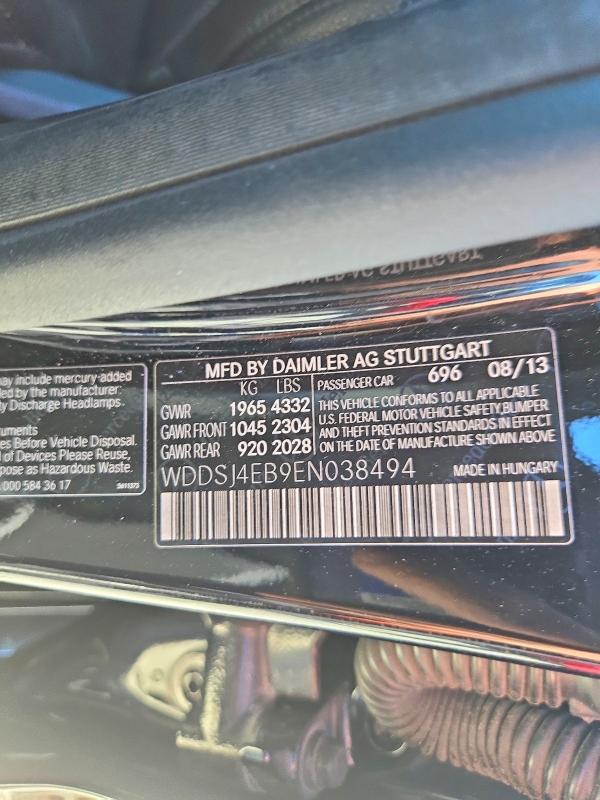Продажа на аукционе авто 2014 Mercedes-benz Cla, vin: WDDSJ4EB9EN038494, номер лота: 70794626