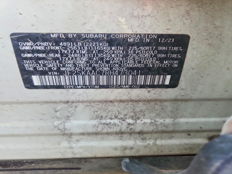 68880536 :رقم المزاد ، JF2SKAAC7RH473041 vin ، 2024 Subaru Forester مزاد بيع