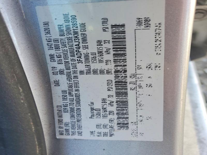 67749706 :رقم المزاد ، 3FADP4AJ3KM128590 vin ، 2019 Ford Fiesta مزاد بيع