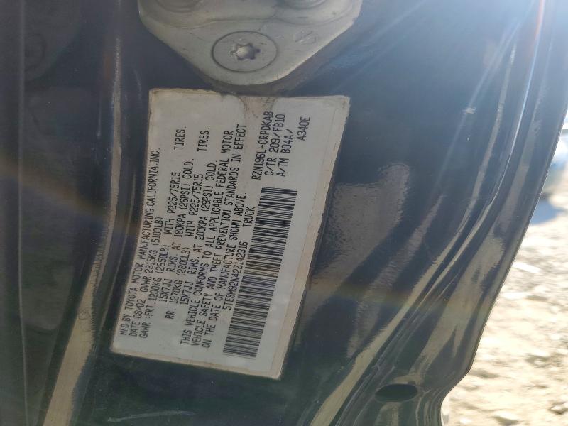 2002 Toyota Tacoma მანქანა იყიდება აუქციონზე, vin: 5TESM92N42Z142316, აუქციონის ნომერი: 68696766