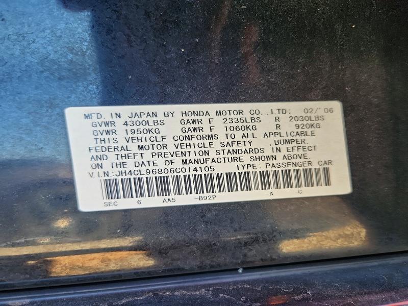 Продаж на аукціоні авто 2006 Acura Tsx, vin: JH4CL96806C014105, номер лоту: 67535876