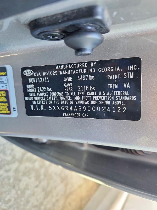 67352696 :رقم المزاد ، 5XXGR4A69CG024122 vin ، 2012 Kia Optima مزاد بيع