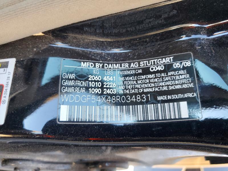Продажа на аукционе авто 2008 Mercedes-benz C, vin: WDDGF54X48R034831, номер лота: 62549416