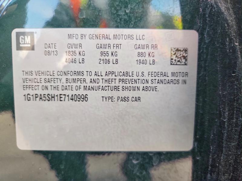 70720426 :رقم المزاد ، 1G1PA5SH1E7140996 vin ، 2014 Chevrolet Cruze مزاد بيع