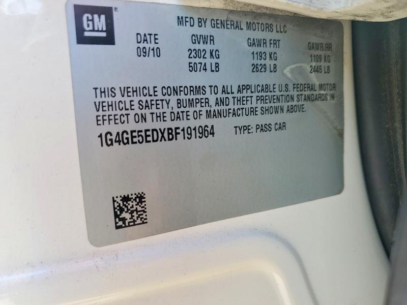 2011 Buick Lacrosse მანქანა იყიდება აუქციონზე, vin: 1G4GE5EDXBF191964, აუქციონის ნომერი: 68870066