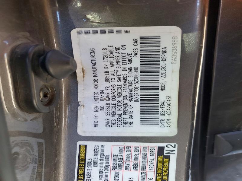 2005 Toyota Corolla მანქანა იყიდება აუქციონზე, vin: 1NXBR30E45Z386980, აუქციონის ნომერი: 70023636