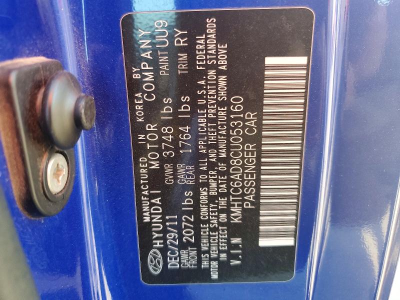 70749916 :رقم المزاد ، KMHTC6AD8CU053160 vin ، 2012 Hyundai Veloster مزاد بيع