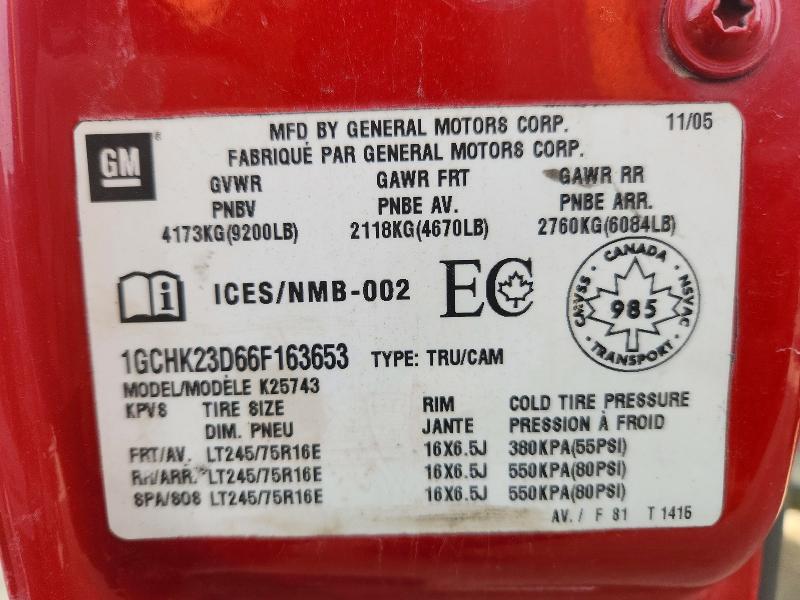 Auction sale of the 2006 Chevrolet Silverado, vin: 1GCHK23D66F163653, lot number: 67248736