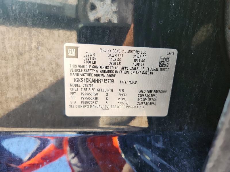 Продаж на аукціоні авто 2017 Gmc Yukon, vin: 1GKS1CKJ4HR115709, номер лоту: 67856326