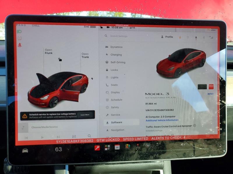 2019 Tesla Model 3 მანქანა იყიდება აუქციონზე, vin: 5YJ3E1EA8KF308382, აუქციონის ნომერი: 70259146