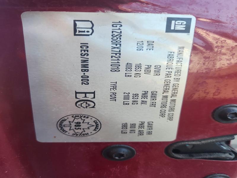 2007 Chevrolet Malibu მანქანა იყიდება აუქციონზე, vin: 1G1ZS58FX7F211018, აუქციონის ნომერი: 68193216