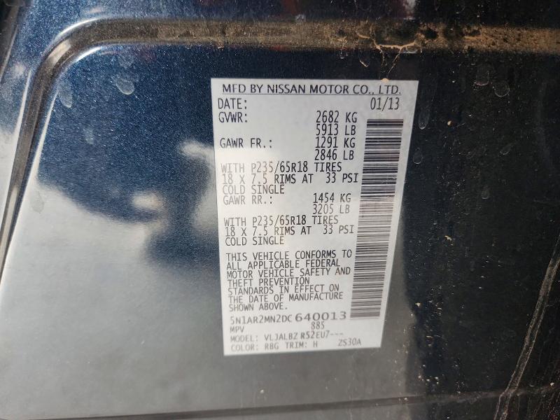 Продаж на аукціоні авто 2013 Nissan Pathfinder, vin: 5N1AR2MN2DC640013, номер лоту: 67108586