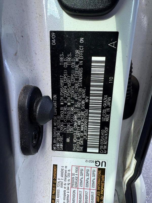 68020286 :رقم المزاد ، JTJBT20X990177634 vin ، 2009 Lexus Gx مزاد بيع