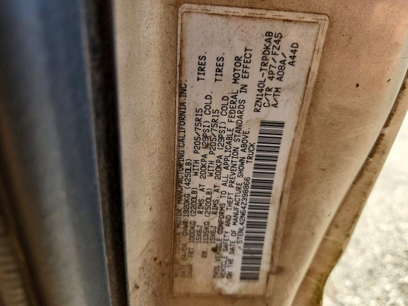 Auction sale of the 2004 Toyota Tacoma, vin: 5TENL42N64Z398866, lot number: 68844676