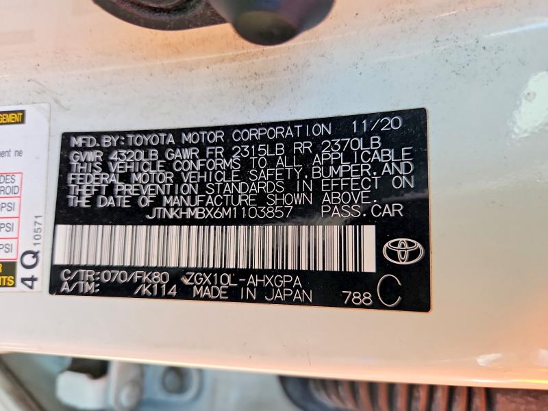 Продажа на аукционе авто 2021 Toyota C-hr, vin: JTNKHMBX6M1103857, номер лота: 69399606