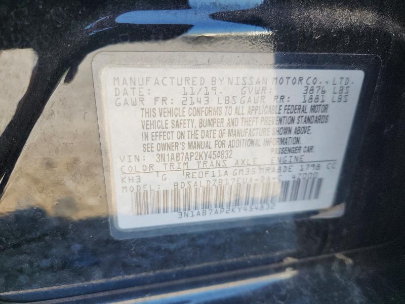 Aukcja sprzedaży 2019 Nissan Sentra, vin: 3N1AB7AP2KY454832, numer aukcji: 69616126