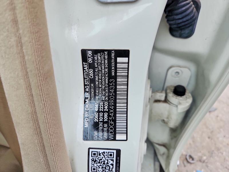 Продаж на аукціоні авто 2009 Mercedes-benz C, vin: WDDGF54X49R054353, номер лоту: 69781456