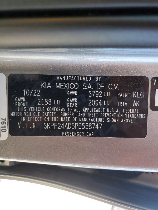 Продаж на аукціоні авто 2023 Kia Forte, vin: 3KPF24AD5PE558747, номер лоту: 67889676