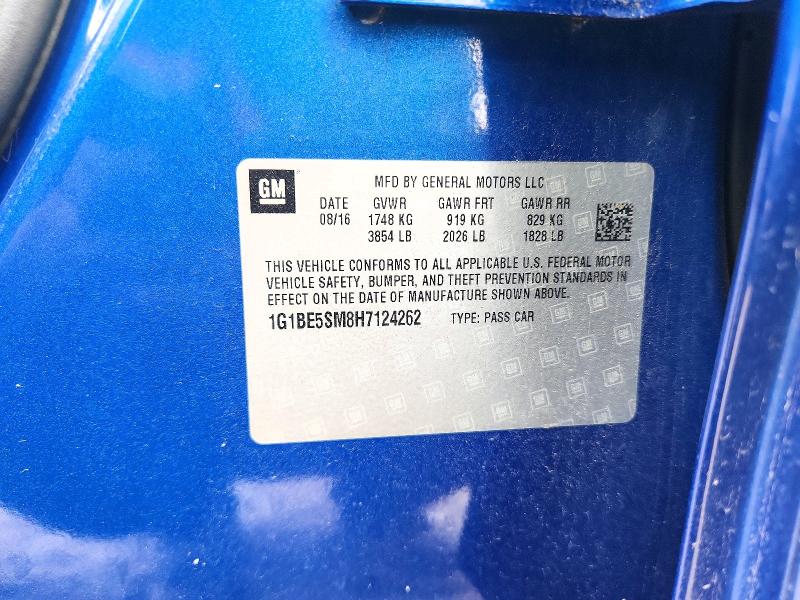Aukcja sprzedaży 2017 Chevrolet Cruze, vin: 1G1BE5SM8H7124262, numer aukcji: 68058726