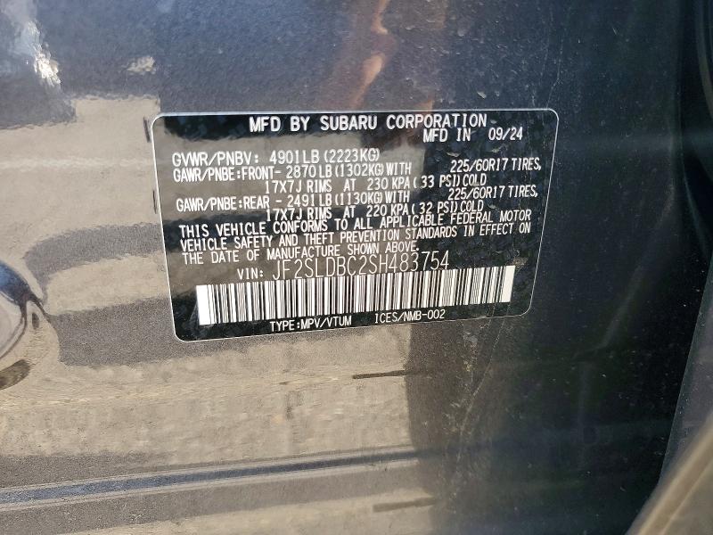 67504686 :رقم المزاد ، JF2SLDBC2SH483754 vin ، 2025 Subaru Forester مزاد بيع
