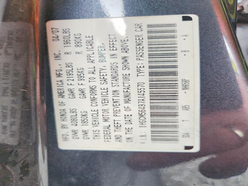 Продажа на аукционе авто 2007 Honda Accord, vin: 1HGCM56497A145570, номер лота: 68634026