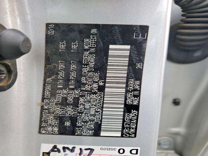 Aukcja sprzedaży 2016 Toyota 4runner, vin: JTEBU5JR7G5322523, numer aukcji: 70361896