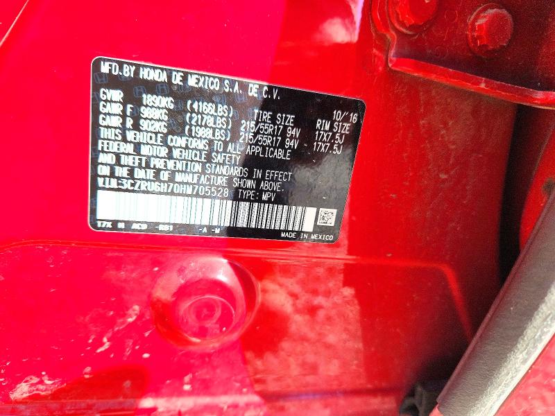 Продаж на аукціоні авто 2017 Honda Hr-v, vin: 3CZRU6H70HM705528, номер лоту: 69917756