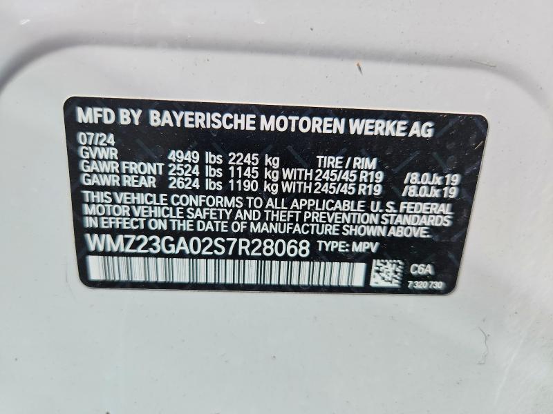 67640896 :رقم المزاد ، WMZ23GA02S7R28068 vin ، 2025 Mini Countryman مزاد بيع