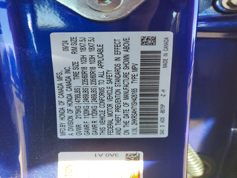 69060966 :رقم المزاد ، 2HKRS4H71SH426165 vin ، 2025 Honda Cr-v مزاد بيع