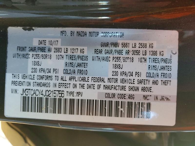 68590086 :رقم المزاد ، JM3TCACY4J0215756 vin ، 2018 Mazda Cx-9 مزاد بيع