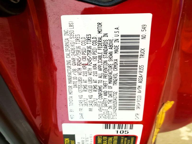 2009 Toyota Tacoma მანქანა იყიდება აუქციონზე, vin: 5TEUX42N89Z641732, აუქციონის ნომერი: 70791596
